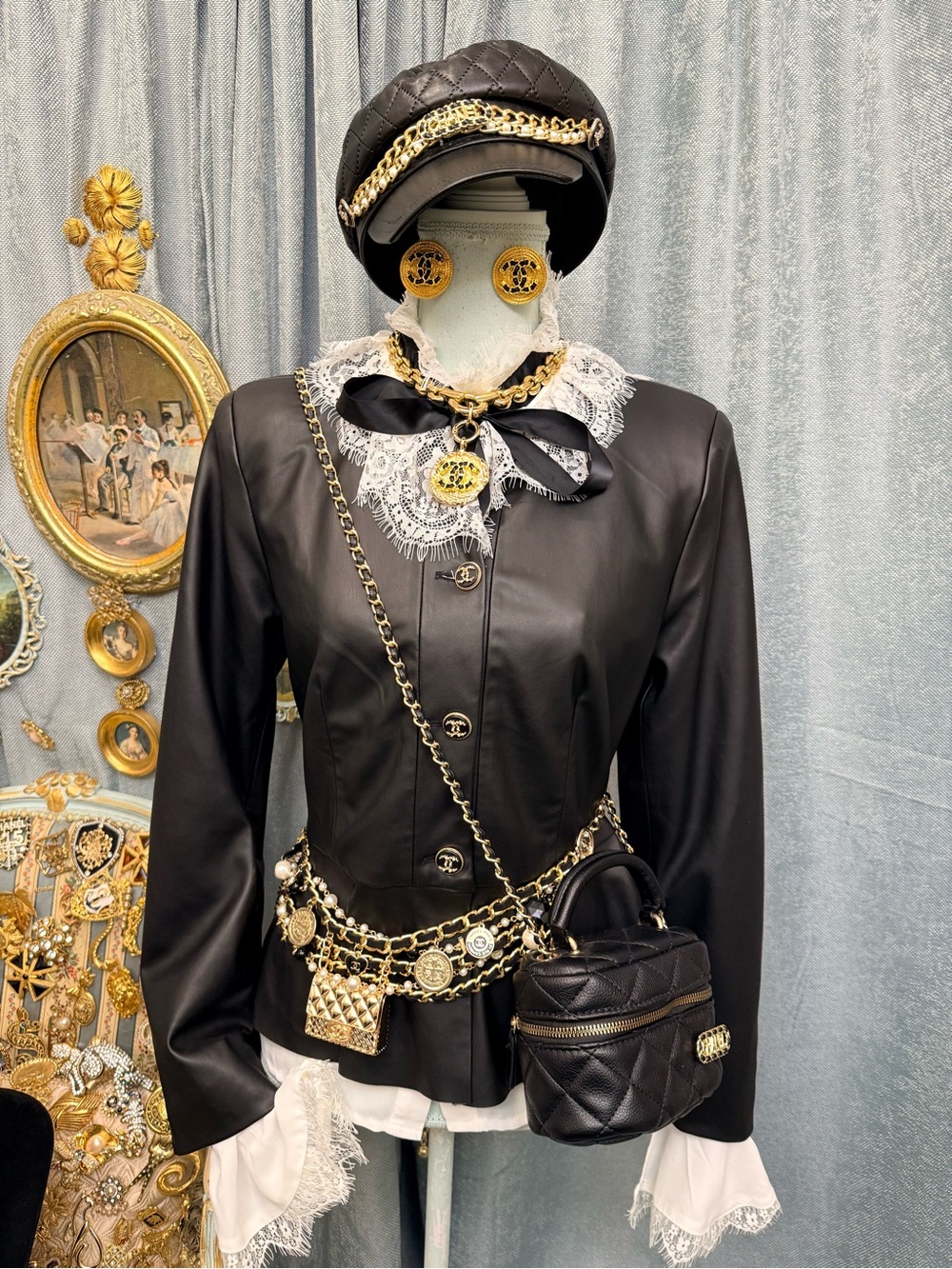 Black Icon — Couture Button Peplum Jacket